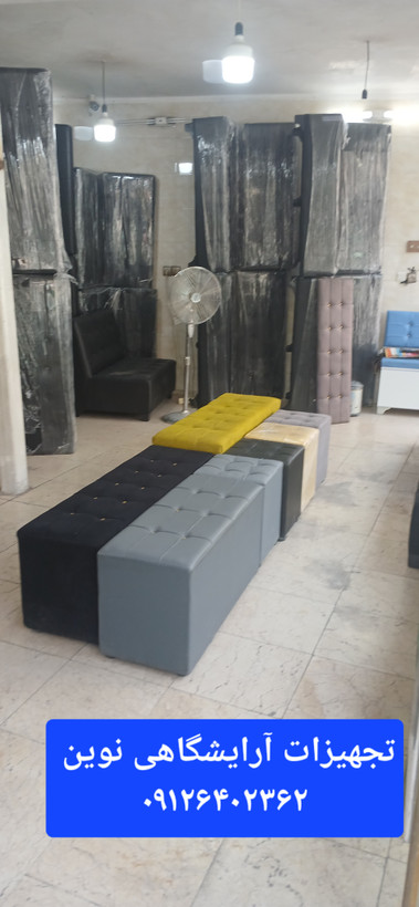 پاف سه نفره ساده چرم مشکی