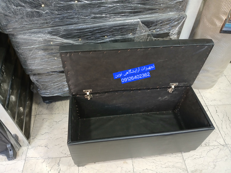 پاف دونفره پارچه و چرم باکسدار شیک دررنگ بندی متنوع