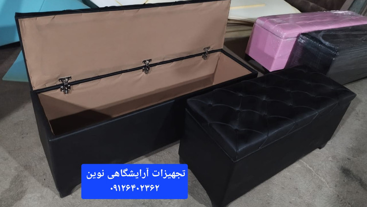 پاف سه نفره باکسدار پارچه ای و چرم دررنگ بندی متنوع بابهترین متریال پارجه وکیفیت بالا