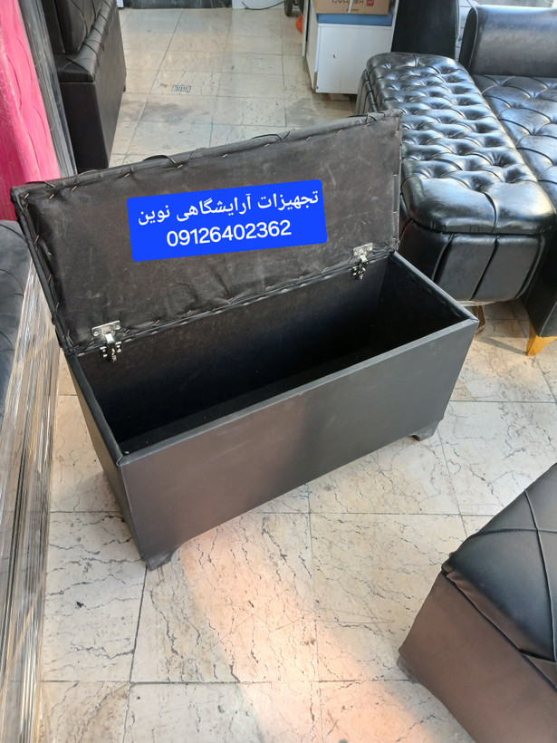 پاف باکسدار دونفره دررنگ بندی متنوع پارچه وچرم شیک