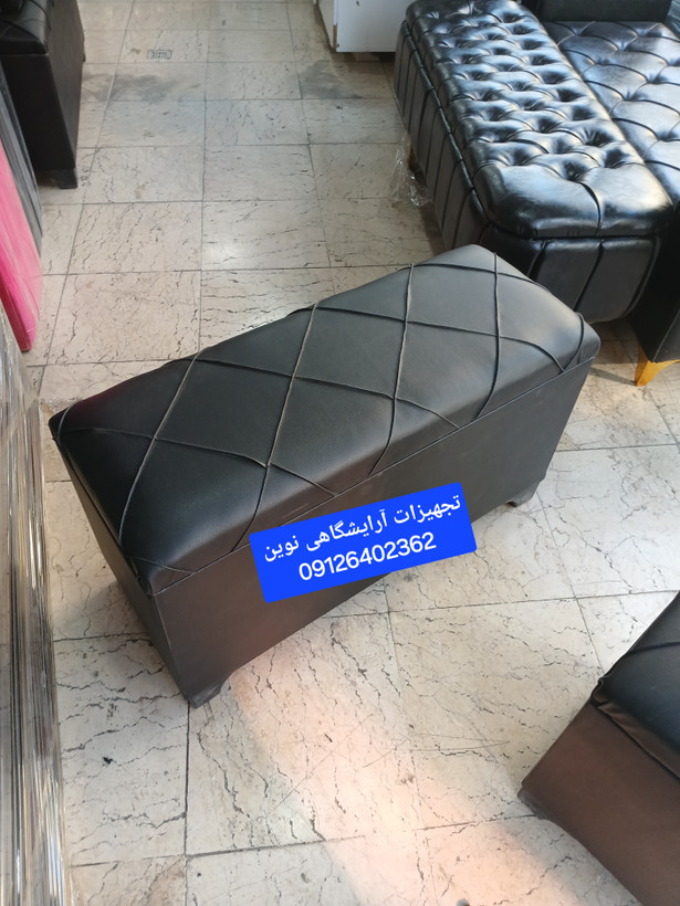 پاف باکسدار دونفره دررنگ بندی متنوع پارچه وچرم شیک