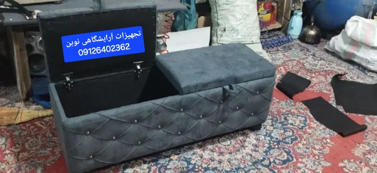 پاف باکسدار دودر شیک ومحکم سه نفره دررنگ بندی متنوع پارچه