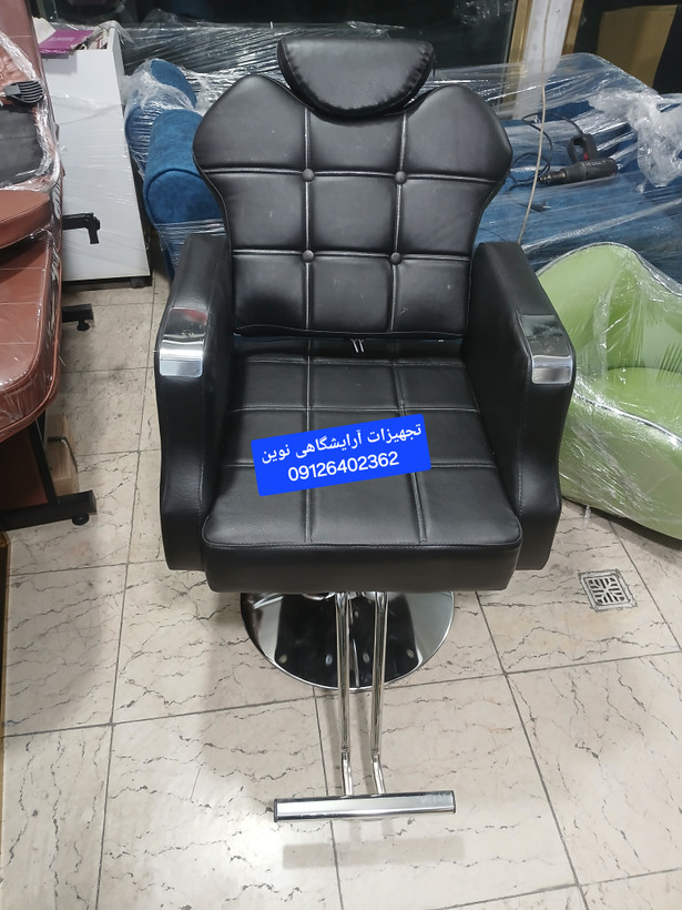 صندلی آرایشگاهی جک دستی مدل گلایل سینی گرد