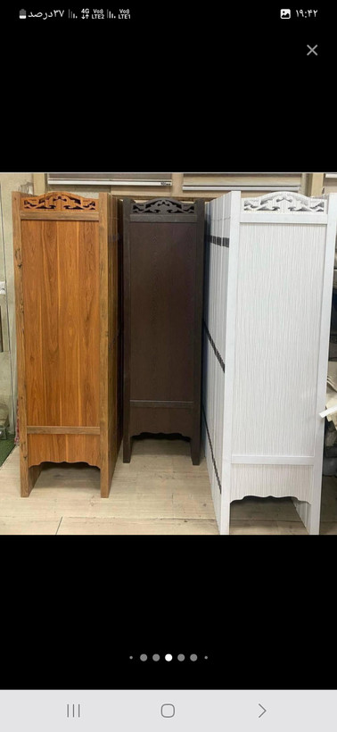 پاراوان پارتیشن جداکننده4لنگه دررنگ بندی سفیدومشکی قهوای