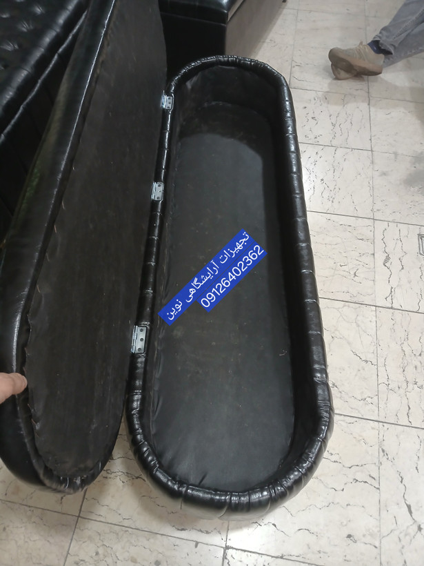 پاف باکسدار سه نفره شیاری دررنگ بندی متنوع پارچه وچرم