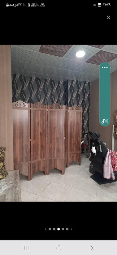 پاراوان ساده و چهارتیکه سفید وقهوای