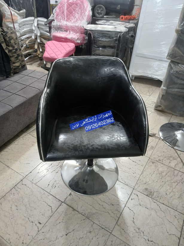 صندلی آرایشگاهی کوپ چستر سینی گرد چرم آلگرو خارجی