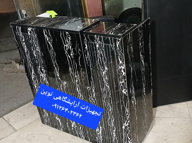 کانتر میزپیشخوان میز منشی دررنگ بندی سفیدومشکی