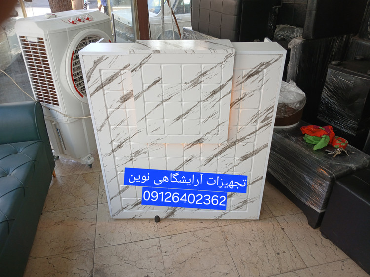 کانتر میزپیشخوان میز منشی دررنگ بندی سفیدومشکی