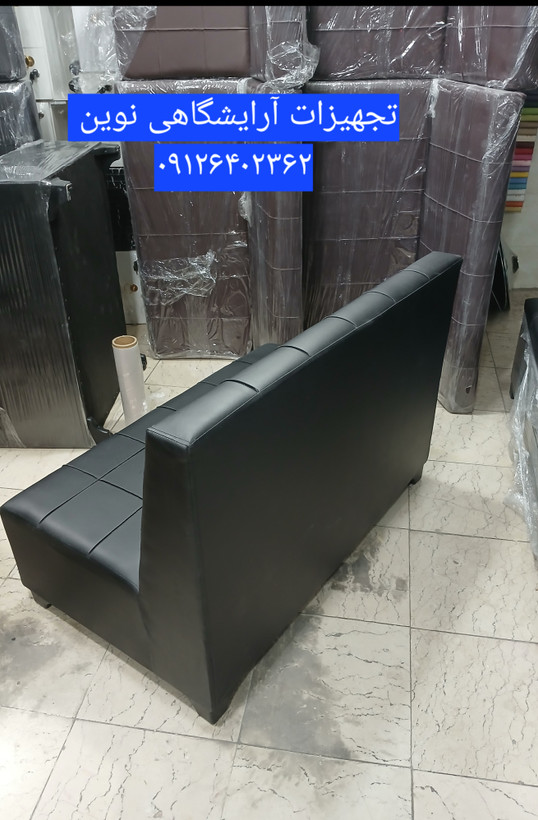 مبل گیم نت سه نفره باکیفیت سه نفره چرم مشکی ۷۰در۱۲۰