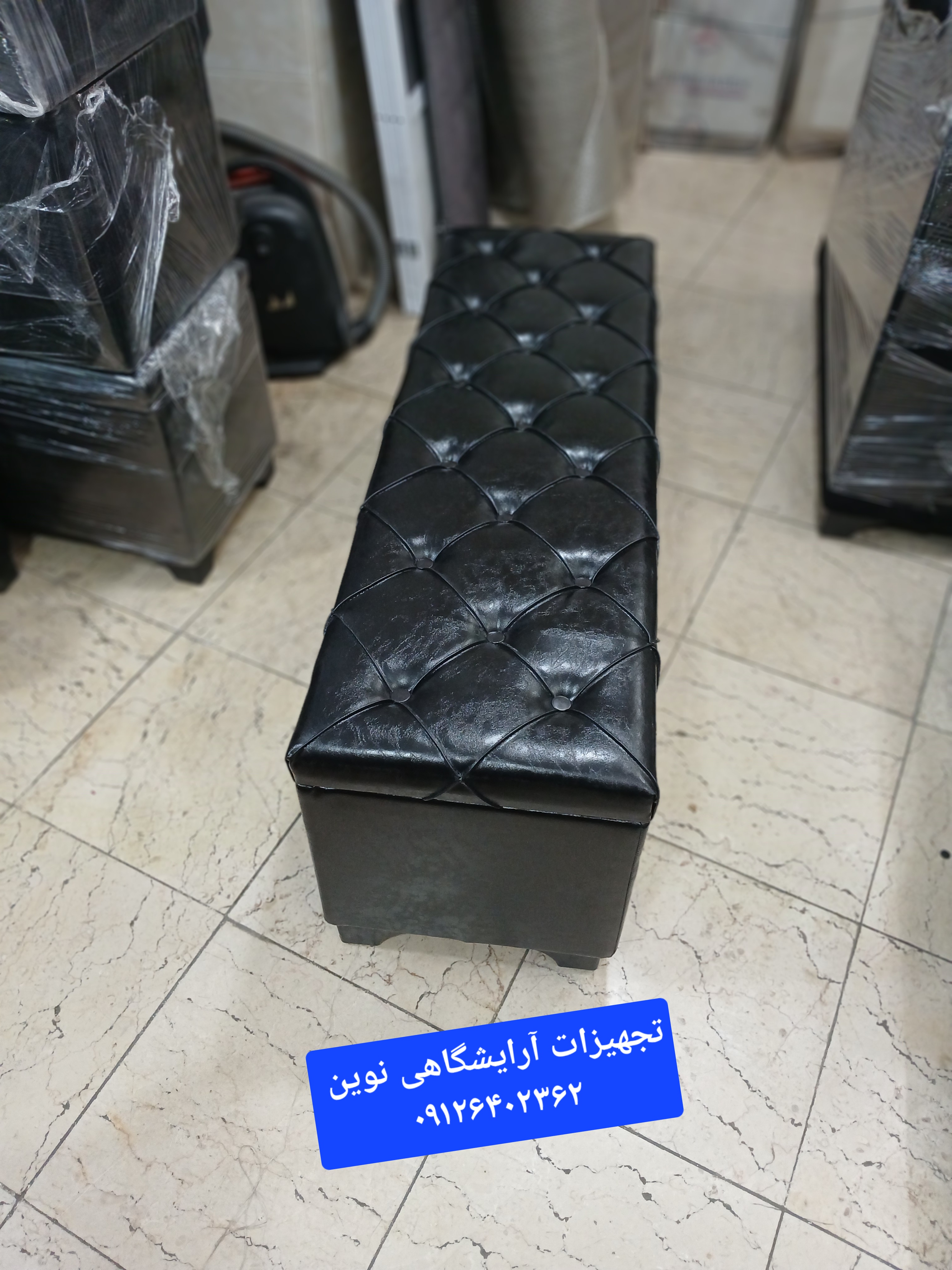 پاف سه نفره باکسدار چرم باکیفیت بالا وچرم باکیفیت دررنگ بندی متنوع
